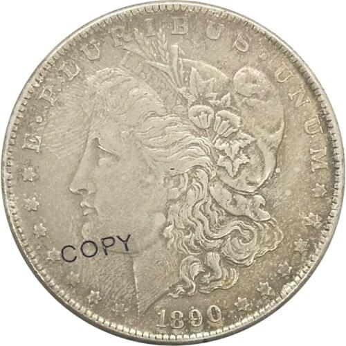 1890 United States Morgan 1 One Dollar Cupronickel Plated Silver Copy Coin
