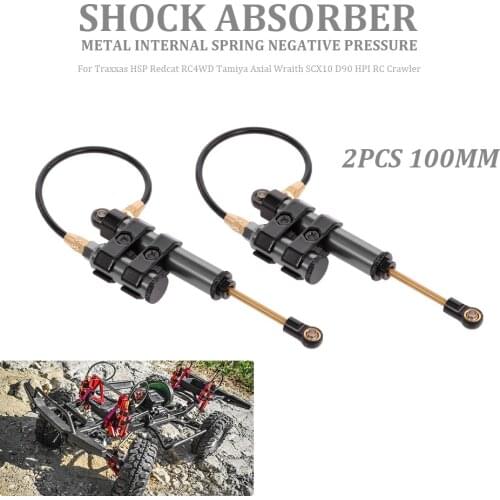 2pcs Internal Spring Negative Pressure Shock Absorber 100mm for RC Car Traxxas HSP Redcat RC4WD Tamiya Axial Wraith SCX10
