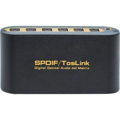 3 PCS NEW High Quality Portable SPDIF / Toslink Digital Optical Audio 4 Inputs / 2 Outputs 4 * 2 True Fiber Matrix with Remote