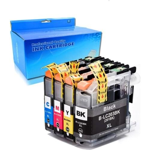 4pk Compatible Ink Cartridges for LC203XL for use with MFC-J460DW MFC-J480DW MFC-J485DW MFC-J680DW MFC-J880DW