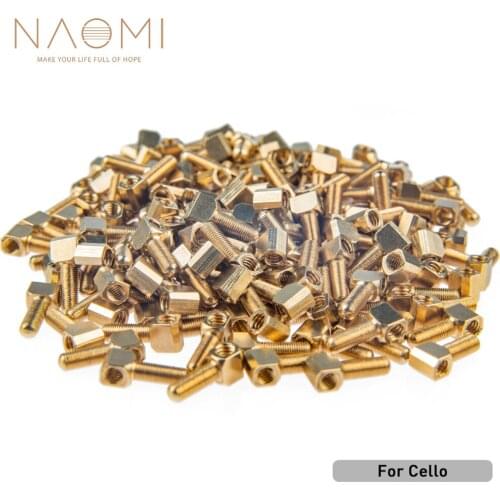 NAOMI 50pcs/1set Cello Bow Button Brass Bow Eyelets 3mm Diameter Standard Shank For Cello Luthier Use