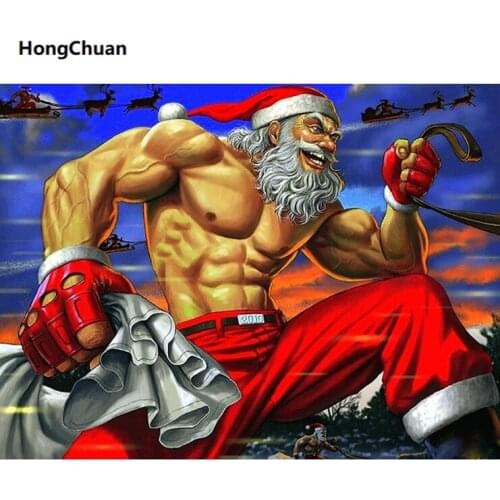 Abs Santa Claus Cartoon New Year 5D DIY Square/Round Diamond Painting Gift Cross Stitch Mosaic Diamond EmbroideryHome Decoration