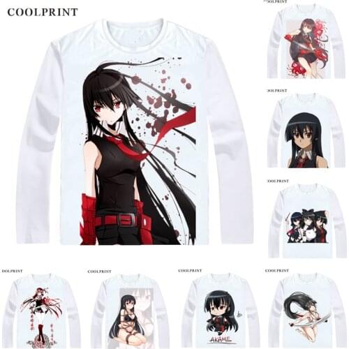 Akame ga Kiru! Akame Ga Kill! Red Eye Killer T-Shirts Long Sleeve Shirts Anime Akame of the Demon Sword Murasame Cosplay Shirts