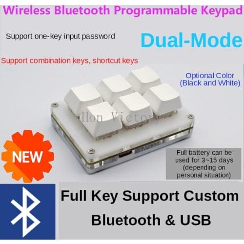 Wireless Bluetooth USB Programmable Custom Keypad Macro Keyboard Shortcut Mechanical Rechargeable Modtify DIY Box Red Switch OSU