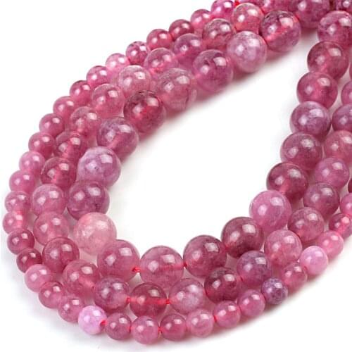 Wholesale Natural Stone Beads Red Strawberry Angel Round Loose Spacer Beads for Jewelry Making DIY Bracelet Accessories 6/8/10mm