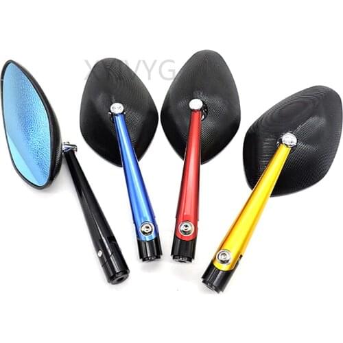 Black Blue Red Gold Color Aluminium Motorcycle Rear View Mirror Convex Glass Modified Motor Accessories Parts Universal