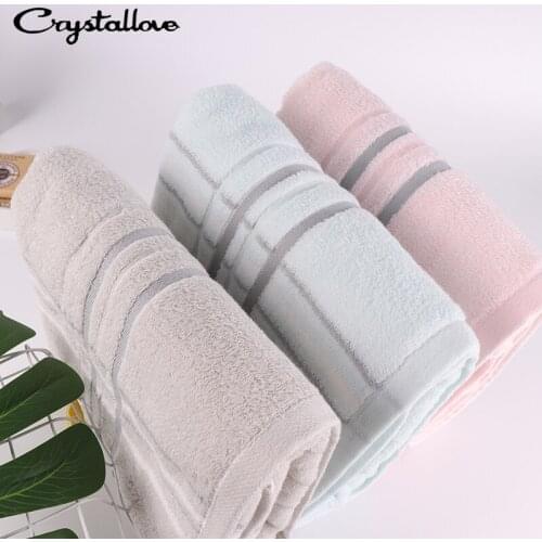 CRYSTALLOVE 100% Cotton Household Soft Absorbent Bathroom Bath Towel Women Children Universal Striped Mesh Face Towel Bath Towel