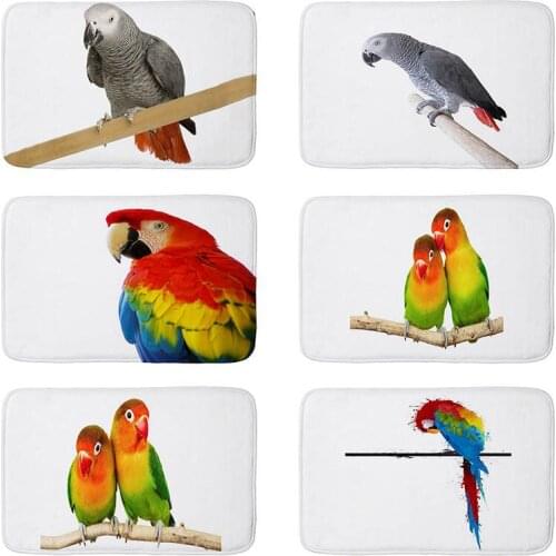 Colorful Parrot Bird printed Flannel Floor Mat Anti-Slip Tapete Floor Mats Kitchen Doormat welcome mats for front door