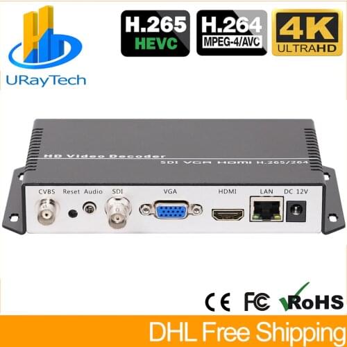 H.265 H.264 IP to SDI HDMI VGA CVBS Video Streaming Decoder SRT IP Camera Decoder for Decoding HTTPS RTSP RTMP UDP M3U8 HLS SRT