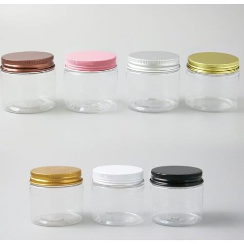 30 x Travel Empty Transparent Frost Clear PET Plastic Cream Bottle Jars 2oz 60g Cosmetic Packaging container with Aluminum cap