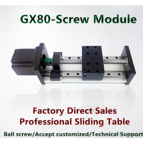 GX80 50-1200mm Effective Stroke 1204 1605 1610 Ballscrew 12mm 16m Linear Motion Guide Stage Moulde Rail+57 Nema 23 Stepper Motor