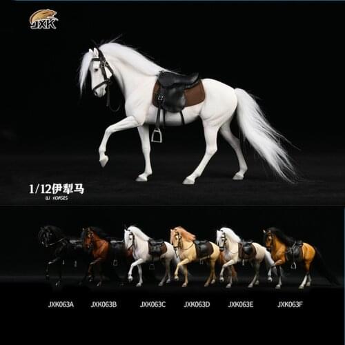 JXK 1/12 Ili Horses Figure Animal Equidae Model Collector Decoration Handmade Oenaments Toy for Children Adults Kids Gift
