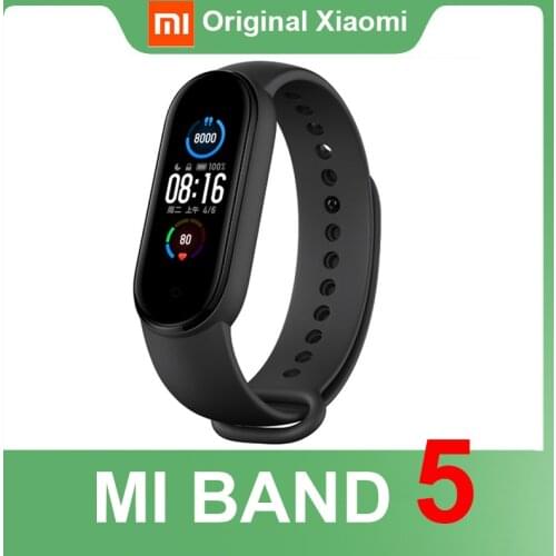 Xiaomi Mi Band 5 Wristband Stress Female Health Smart Blacelet Heart Rate Sleep Step Swim Sport Monitor APP Push Alarm