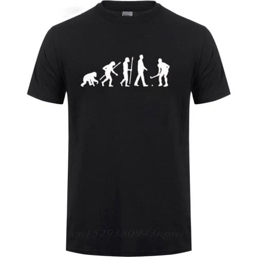 Evolution Field Hockeyer T Shirt Funny Birthday Gift For Men Dad Father Husband Boyfriend Kid Short Sleeve O Neck Cotton T-Shirt
