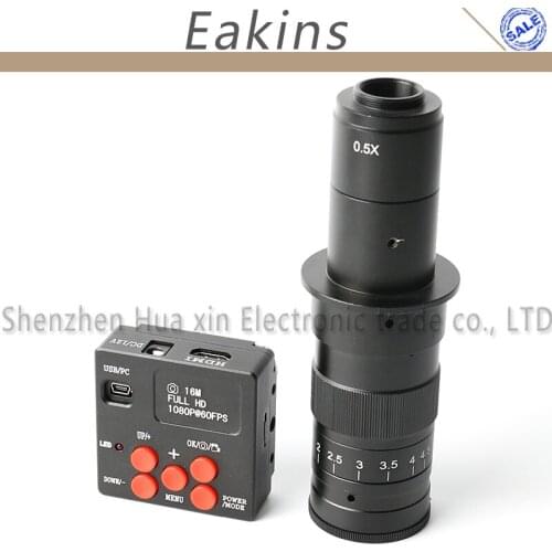 16MP 1080P HDMI HD Industrial Microscope Camera 60FPS High Speed Video Indusry Lab Camera + 4G TF Card +300X 180X C-MOUNT Lens