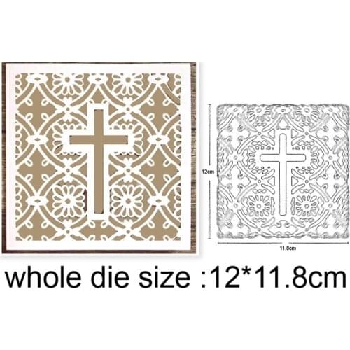 Lace Cross Background Frame Metal Cutting Dies DIY Scrapbooking Hand-on Embossing Die Cut Craft Paper Card Making Stencils dies