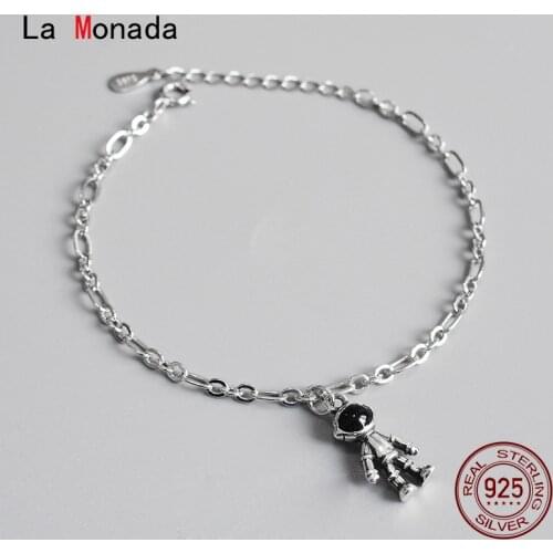 La Monada Fine Silver 925 Jewelry Bracelet Female Woman Astronaut Charm Minimalist Bracelets For Women Silver 925 Sterling