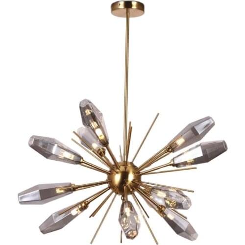 Manggic Nordic Style Room Smoky Gray Glass Led Lamp Luxury Modern Chandelier For Living Room Bedroom Home Deco Creative Fixtures