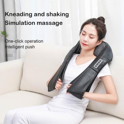 U Type Electrical Car/Home Massage Shiatsu Back Shoulder Neck Massager Multifunctional Shawl Infrared Heated Kneading Massager