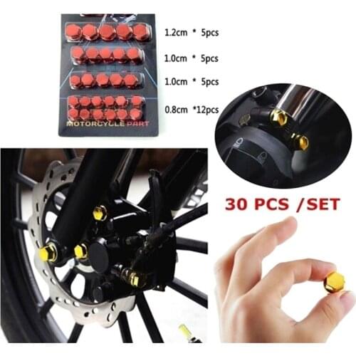 30pcs Motorcycle Modified Parts Head color chrome plated Screw Cap Parts Screw Cover Decor