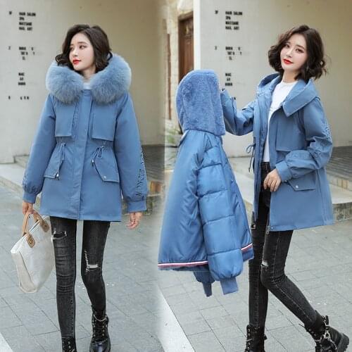 New Winter Women Jacket Thick Removable Lining Hooded 2022 Winter Coat Women Wadded Jacket Embroidered Parkas Jaqueta Feminina