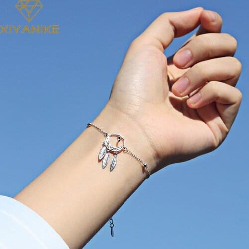 XIYANIKE 925 Sterling Silver New Design Creative Bracelets Bangles Charm Women Handmade Korean Style Simple Jewelry Adjustable