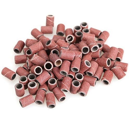 100 Pcs Sanding Band Drill File Machine Bits Grinding Ring Pedicure for Nail Art