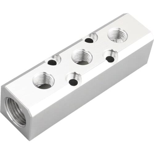 Pneumatic quick coupling multi-pipe base Medium/large flow 2~10 holes Pneumatic components Multi-pipe gas row Aluminum strip