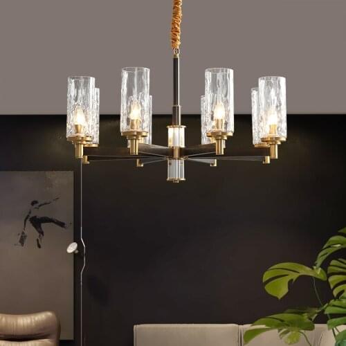 All-bronze crystal chandelier post-modern light luxury creative bedroom guest dining room atmospheric Nordic style lamps
