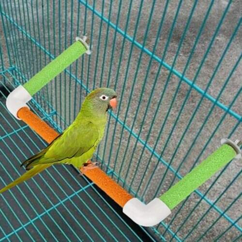 Sturdy 1 Set Pretty Pet Bird Perch Stand Toy Stable Parrot Rest Toy Pole Wear-resistant Pet Supplies