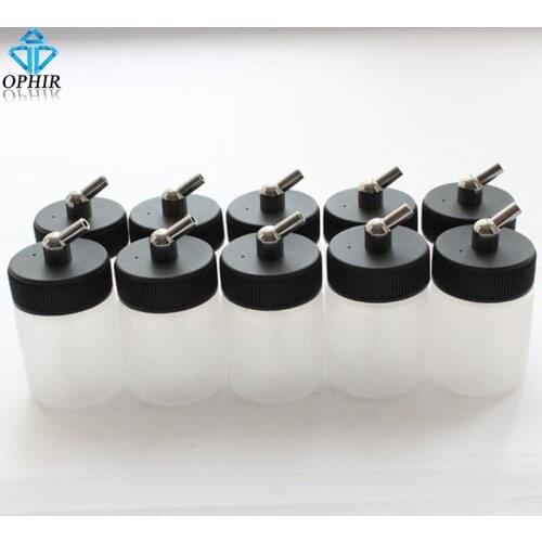 OPHIR 10 pcs/lot Transparent Airbrush Plastic 22cc bottle Professional paint cup for Single Aciont Airbrush # AC019-10x