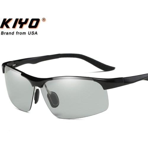 KIYO Brand 2020 New Men Square Polarized Sunglasses Aluminum and Magnesium Classic Sun Glasses Photochromic Driving Eyewear 2102