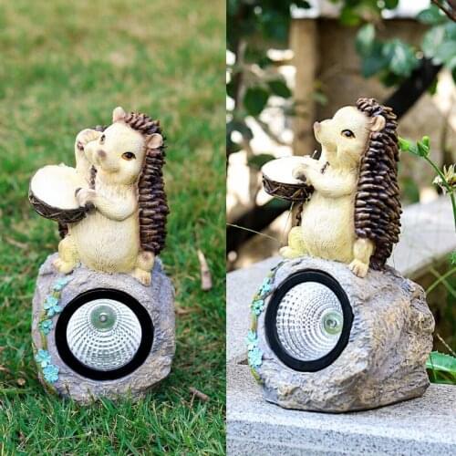 Solar Powered LED Light Small Hedgehog Spotlight Outdoor Garden Landscape Spot Light Decor Lamp Waterproof Crafts Ornaments