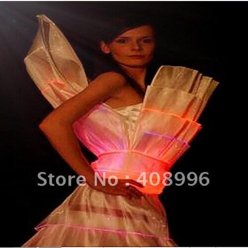 Optical fiber luminous formal attire for evening party/wedding dress/ prom dress/fashion show/ royal wedding dresses o2