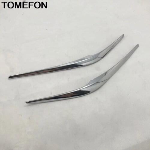 TOMEFON For Mazda CX-5 CX5 2017 2018 2019 Front Headlight Head Lamp Eyebrow Eyelid Cover Trim Exterior Accessories ABS Chrome