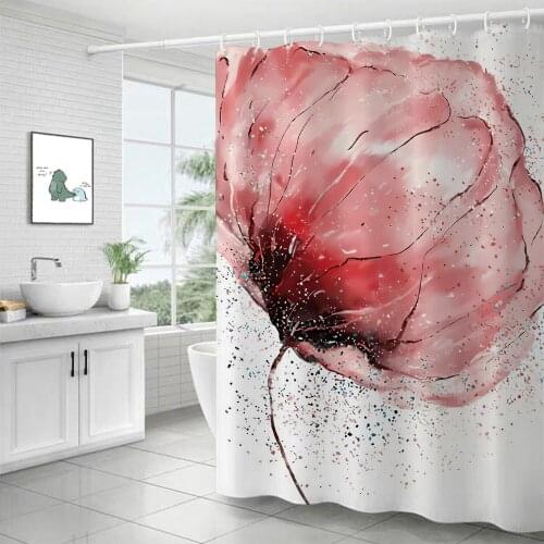 Nordic household Products Big Flowers Digital Printing Waterproof Shower Room Bath Curtains produits de salle de bain T650