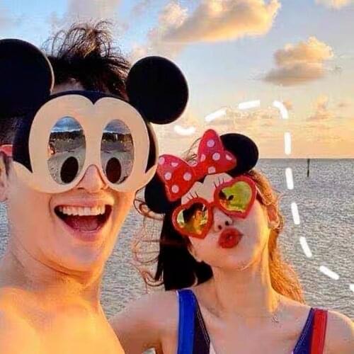 Creative Mickey Minnie Funny Glasses Disney Glasses Travel Gift Birthday Glasses