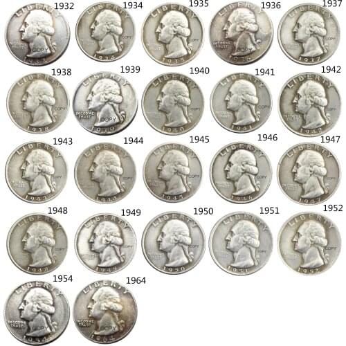 US 1932-1964P/D/S Washington Quarter Silver Plated Copy Coin