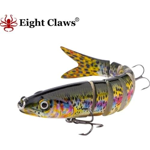 EIGHT CLAWS Segmented Fishing Lure 13.5cm 19g Lifelike Multi Jointed Swimbait Slow Sinking Bionic Minnow Hard Bait Wobbler