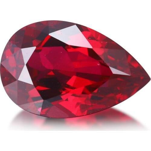 Zhanhao Jewelry 2021 Excellent Quality Synthetic Ruby Stones Pear/Drop Cut Pigeon Blood Red Ruby Natural Gemstone