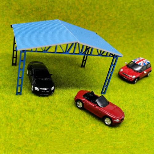 1:87 HO Scale Carport Sand Table Decoration DIY Assembly Building Model for Scenery Railway Railroad Train Layout Diorama