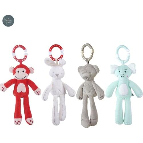 1 Pc Baby Rattles Stroller Hanging Baby Rattles Mobiles Cartoon Animal Hanging Bell Newborn Plush Infant Toys for 0-12Month