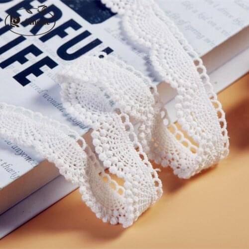 10Yards / Lot Width 2cm 100% Cotton Embroidered Lace Fabric , DIY Handmade Materials Lace Trim Free Shipping RS675