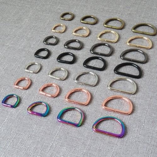 100 Pcs 15mm 20mm 25mm 32mm Metal Belt Buckle D Ring For Bag Dog Collar Leash Harness Webbing Clasp Sewing Garment Accessories