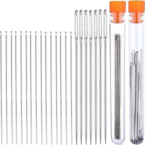Dailylike 22 PCS Embroidery Needle Tool 2.04 /1.6inches Large Eye Sewing Needles And Small Sewing Needles In Storage Tubes