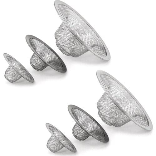 ABSF 6pcs Kitchen Bathroom Sink Mesh Strainer Stainless Steel, Large Medium and Small (Pack of 6)