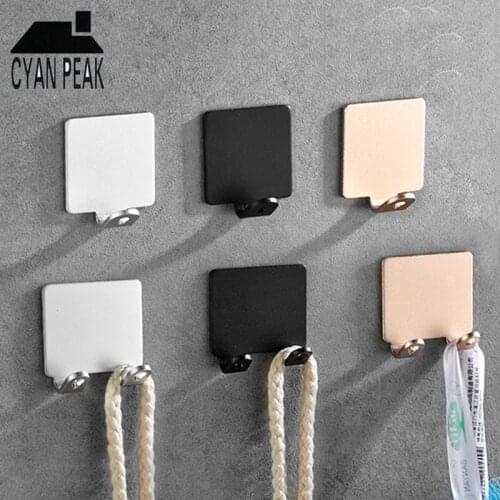 Aluminum Wall Key Hanger Crochet Hook Bathroom Accessories Clothes Coat Adhesive Hook Hangers Storage Rack Kitchen Hooks