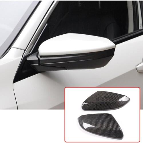 Real Carbon fiber Car Covers Shell Rearview Mirror Edge Guards Cover For Honda Civic 10th 2016 2017 2018 Accessories