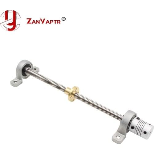 Free shipping T8 Lead screw 500 mm 8mm + brass copper nut + KP08 bearing Bracket +Flexible Coupling for 3D printer&CNC