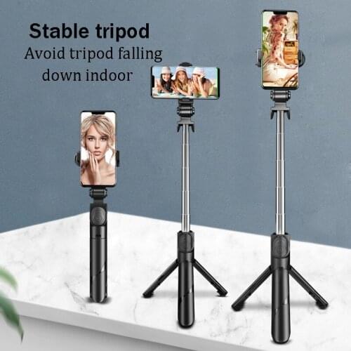 Bluetooth Wireless Selfie Stick Foldable Mini Tripod Monopod with Fill Light Shutter Remote Control Phone Holder for IOS Android